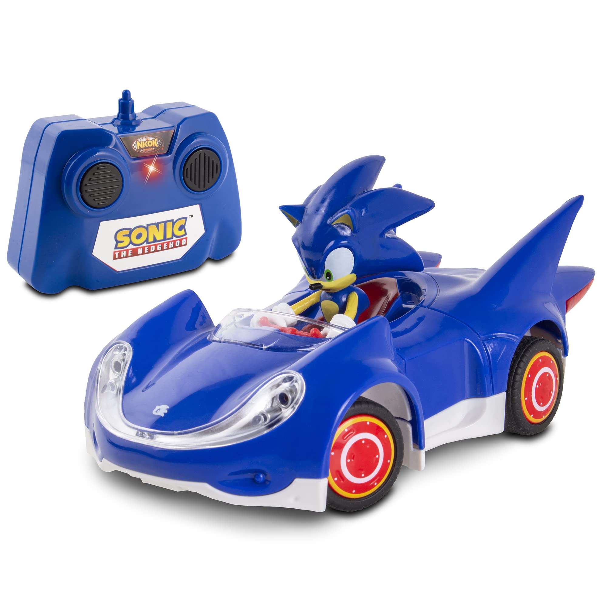 

Sonic Sega Racing Sonic NKOK Масштабний Пульт Дистанційного Керування Компактний Працює від Sega Sonic the Ages & All-Stars RC - (681) 128 2,4 ГГц Автомобіль, Дизайн 6,5 дюймів,