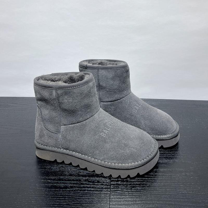 Thickened warm snow boots women's winter leather short boots new versatile non-slip soft-soled snow cotton shoes