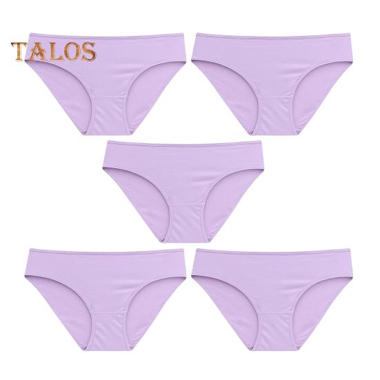 

5 шт. женские трусы средней посадки однотонные дышащие нижнее белье двухслойные хлопковые трусики с промежностью на каждый день L