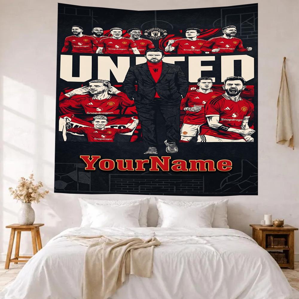 Manchester Custom Your Name Wall Decor Tapestry Art For Pet Memorial Birthdaywedding Party Backdrop Family Gift
