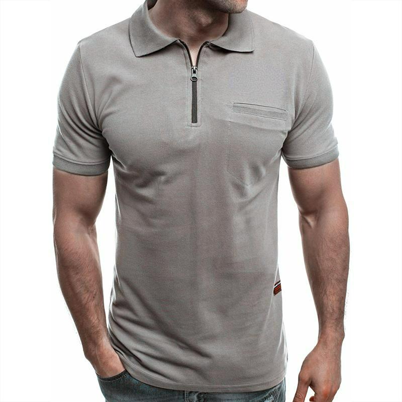 Nové pánské jednobarevné tričko pro volný čas Tričko s krátkým rukávem POLO Shirt Men