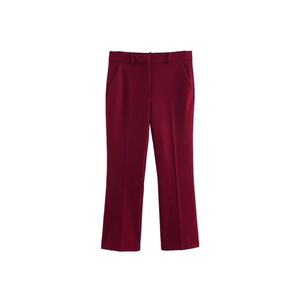 Women's European & American Style V-Neck Sleeveless Vest + Casual Pants Solid Color Set