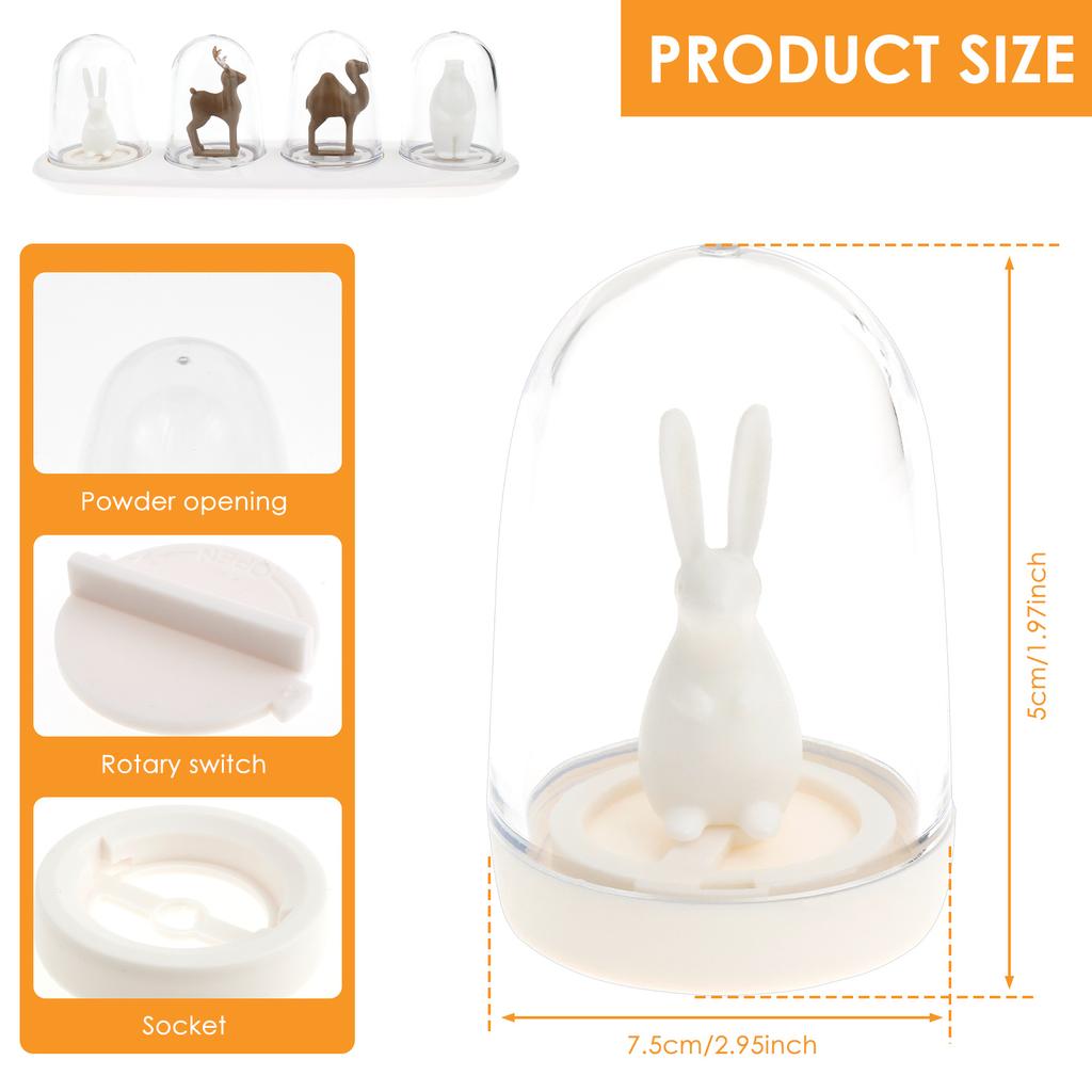 4Pcs Seasoning Jars with Tray Creative Seasoning Shaker Bottles for Kitchen Four Seasons /Animal Style Seasoning Containers