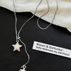 Graduation Gift Jewelry for Women Silver Asymmetrical Star Pendant Adjustable Snake Chain Dainty Necklace