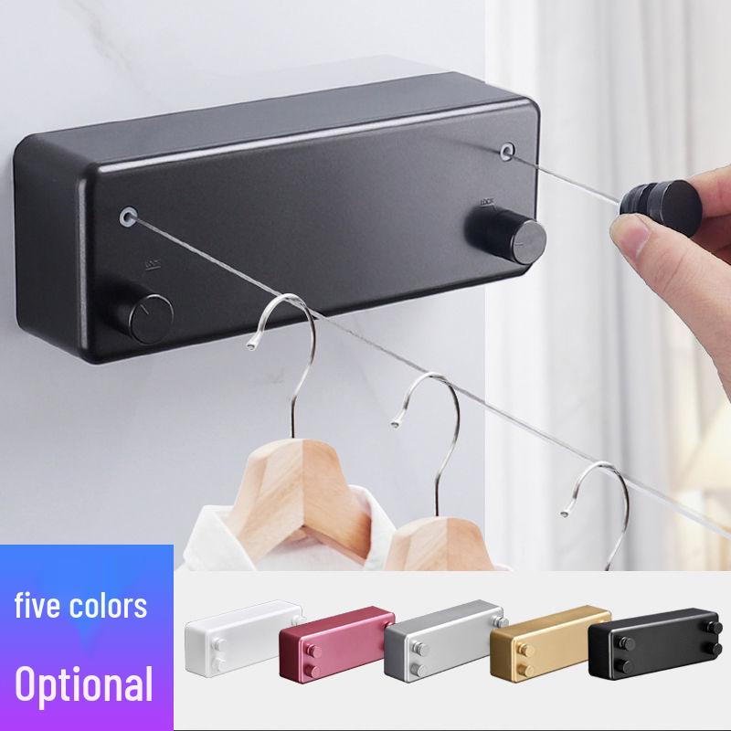 Retractable Wall-Mounted Invisible Clothes Drying Line for Indoor/Outdoor Use