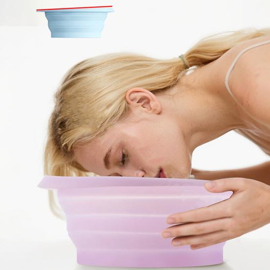 Face Ice Bath Bowl Collapsible Silicone Face Skincare Bowl with Built-in