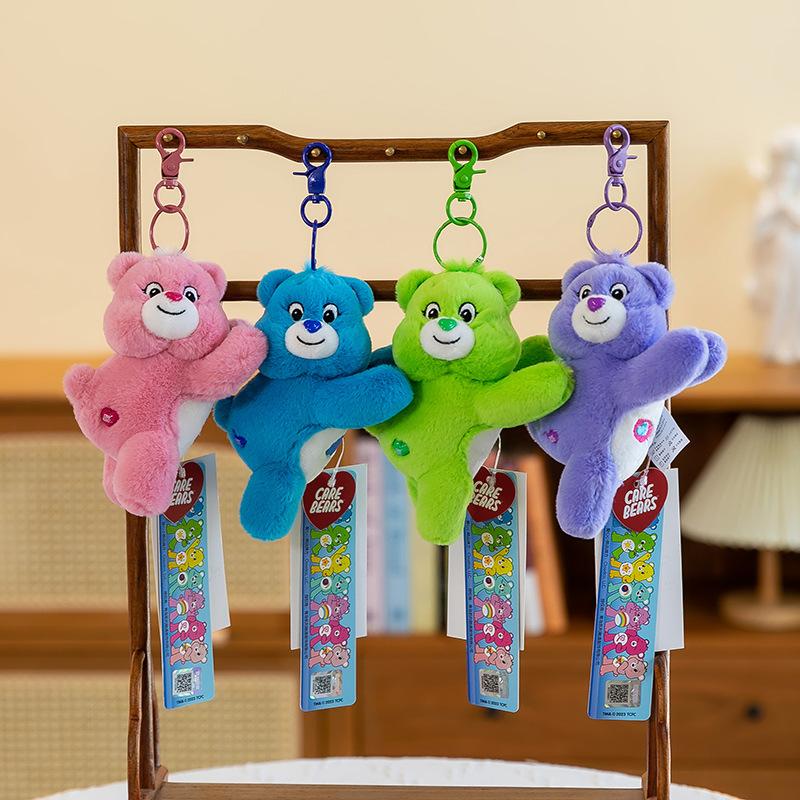 Cute party style love bear plush pendant girl backpack pendant rainbow bear keychain ground marketing gift
