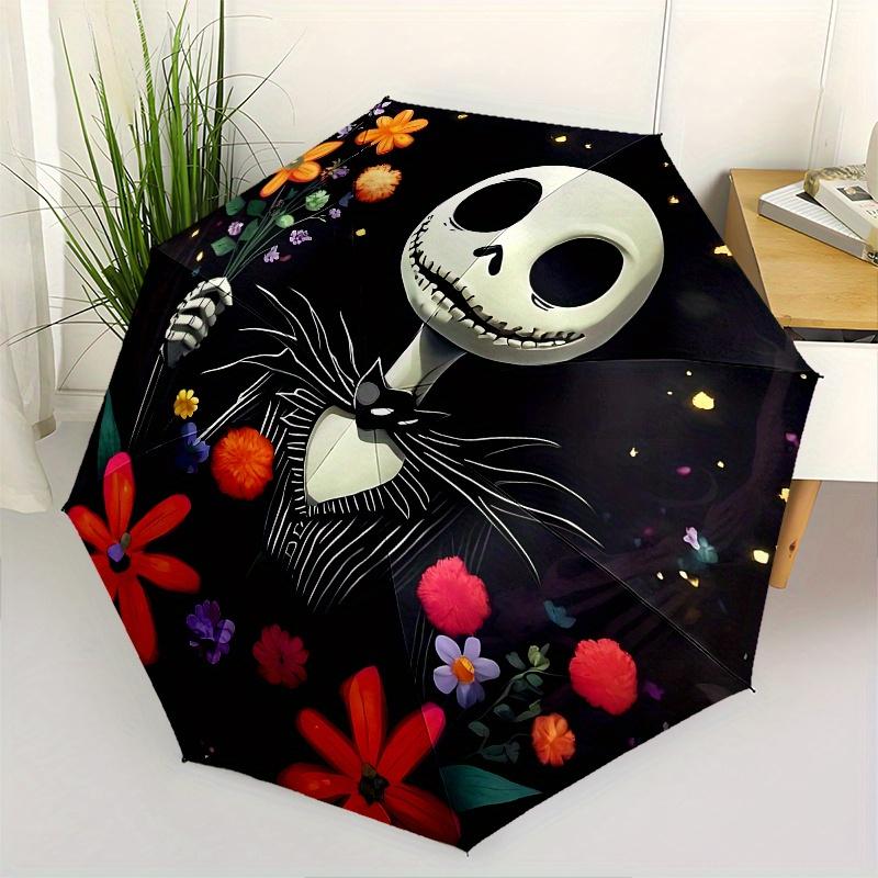 

1 Auto Open Skeleton, Flowers Themed Colorful 8-rib Portable Umbrella for Men and Women, A Compact Commuting Companion Suitable for Daily Dr