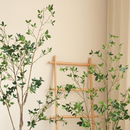 Fake Plant Non-fading Household Stuff Increase Vitality Living Room Decoration Camellia Leaf Attractive DIY Increase Vitality