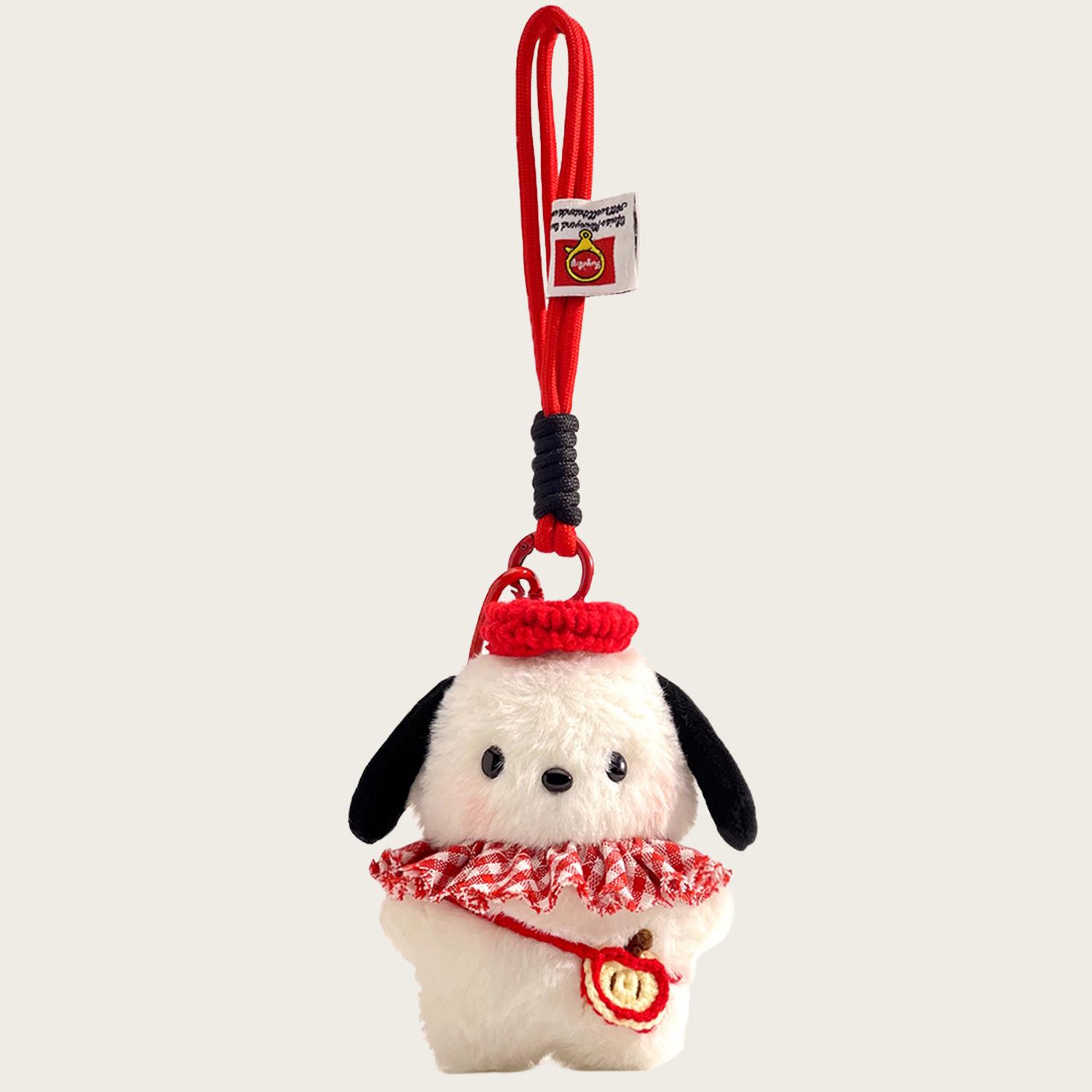 Cute Plush Doll Cartoon Blush Painter Pacha Dog Keychain Creative Doll Pendant Girl Bag Pendant