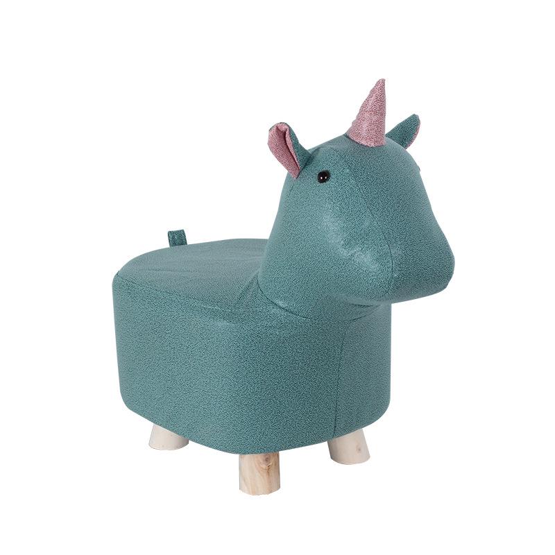 Solid Wood & Fabric Animal Stools: Elephant Unicorn Plush for Kids and Gifts