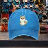 Cartoon Shiba Inu Baseball Cap Distressed Washed Cotton Casual Adjustable Cap for Unisex Travel