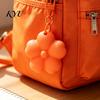 Handbag Hanging Keychain Silicone Flower Lipstick Holder Keychain, Portable Lip Balm Carrier for Pendant Backpack Handbag, Travel Gloss Women
