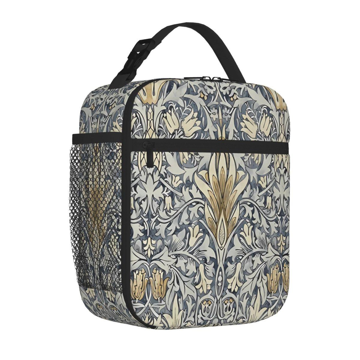 Bestselling William Morris Snakeshead Pattern Eco Friendly Durable Lunch Bag Outdoor Barbecue Neoprene Lunch Bag One Size