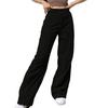 Ladies' Fashionable Color Straight Leg Pants With High Waist Drawstring Pockets And Elastic Waist Casual Pants