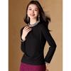 Women's Beaded Mid-High Neck Long Sleeve Top