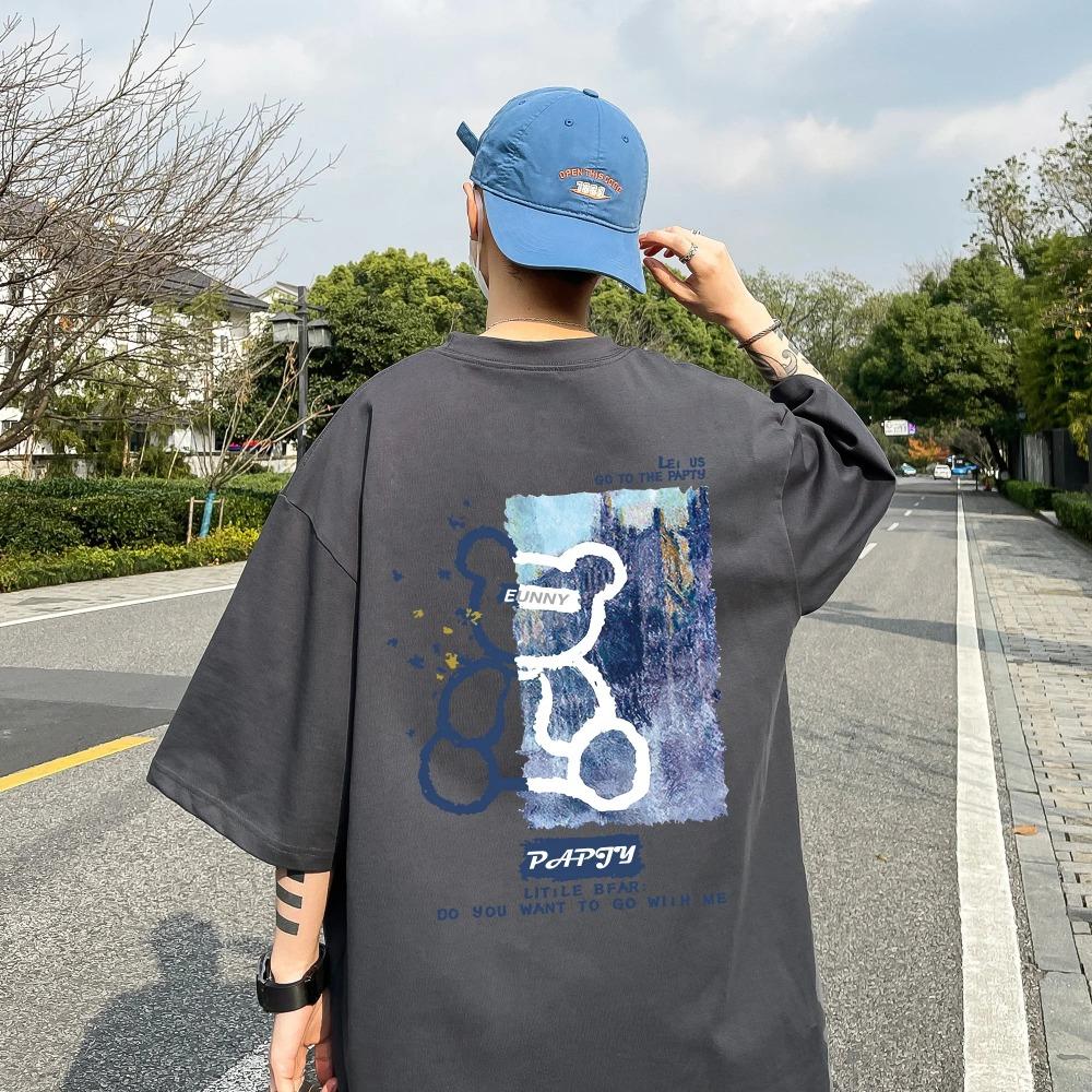 2024 Plus Size Men's T-Shirt Summer Refreshing Print Short Sleeve Cotton Elegant High Quality Top New Simple and Gorgeous Cloth