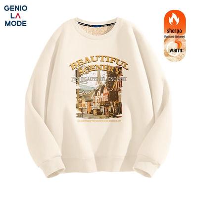 GENIOLAMODE Men's Heavyweight Fleece Lined Printed Sweatshirt