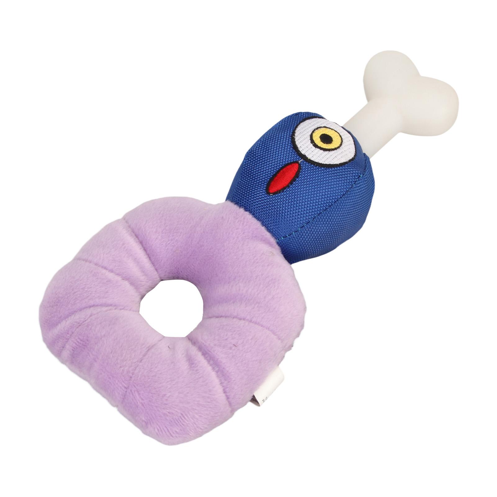 Dog Squeaky Plush Toy Teeth Cleaning Interactive Soft Skin Friendly Stuffed Pet Chewing Toy for Puppy