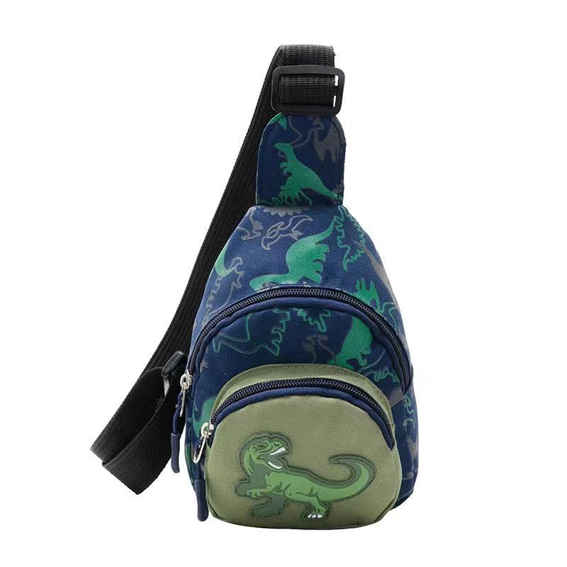 Cute Dinosaur Pattern Children's Canvas Sling Bag - Fashionable Crossbody and Shoulder Bag