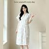 Summer Cotton Gauze Bathrobe and Skirt Pajamas