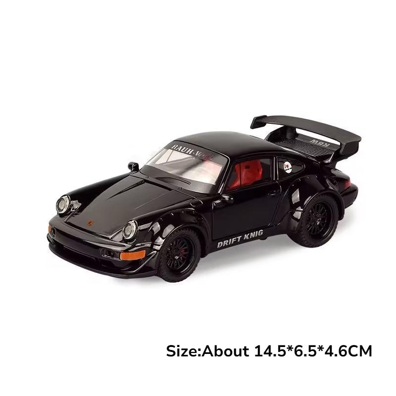 1:32 Scale 911 GT3RS 964 Sports Car Model Toy Pull Back Shock Absorption Vehicles Models Music Light Toys Great Collectible