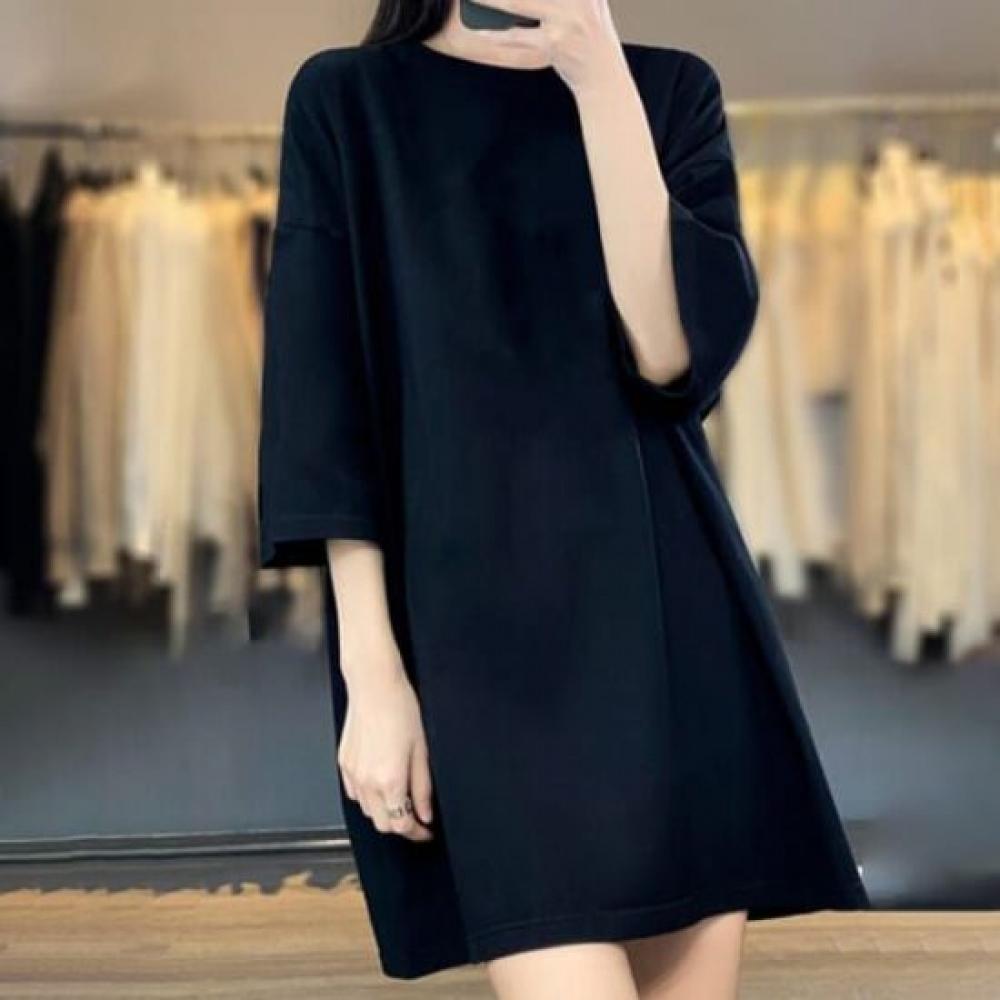 Navava Simple Daily Solid Loose FiT Long Sleeve T shirT nT678