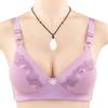 New Breathable Hole Lace Embroidered Underwear Women's Simple Style Bra Large Size Steel Rimless Underwear Women