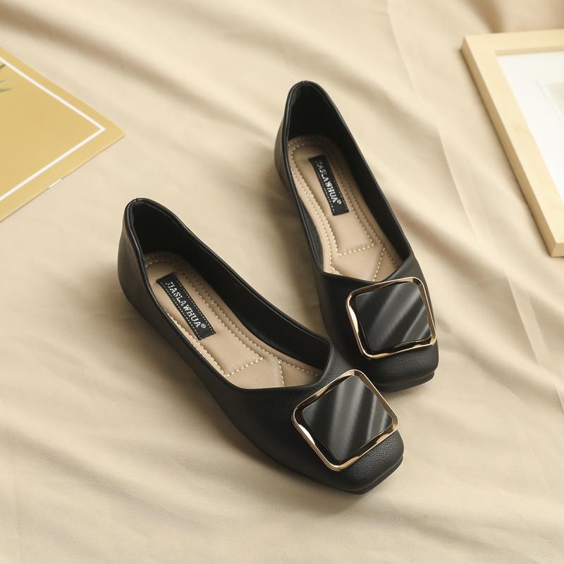 Single Shoe Girl 2025 New Spring Fairy Style French Soft-soled Flat-soled Autumn Shoes Light Mouth Versatile Soft Leather Doudou Shoes