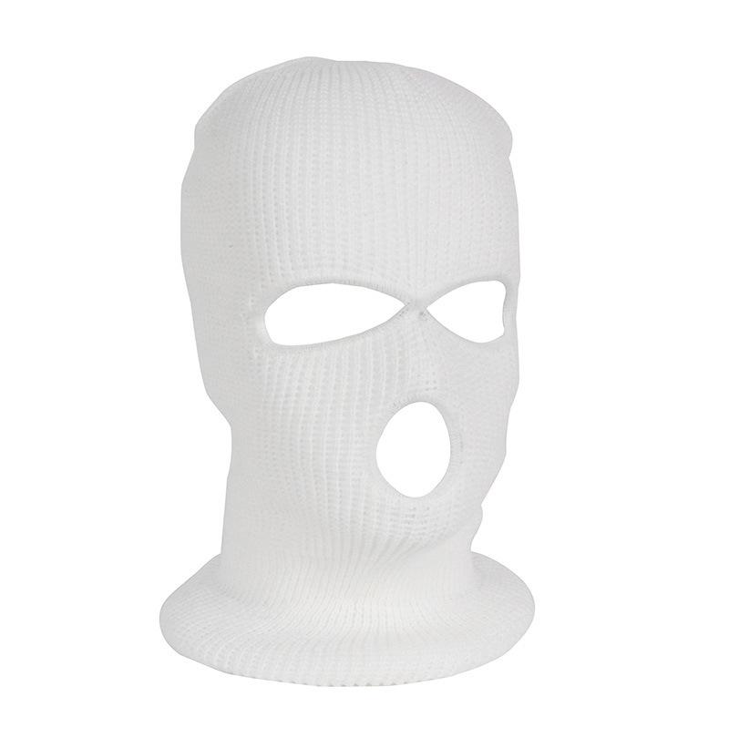 Maska na całą twarz Czapka z dzianiny z 3 otworami Zimowa maska typu beanie Czapka z daszkiem Nowe czarne ciepłe maski na twarz
