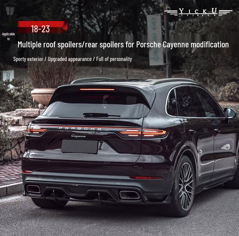 Porsche Cayenne 9Y0 Carbon Fiber Rear Spoiler & Middle Wing for 2018-2025 Models