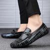 Fashion High-end new mens loafers Fashion Crocodile Skin Pattern Genuine cow Leather summer men shoes Breathable driving shoes Moccasins