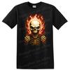 Skull Flame Graphic Halloween T Shirt Men’s Scary Bones Design Tee