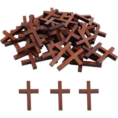 For Pocket Prayers Crafts Small Wooden Cross Mini 100Pcs For Easter Egg Filler Charms For Easter Christian Gift
