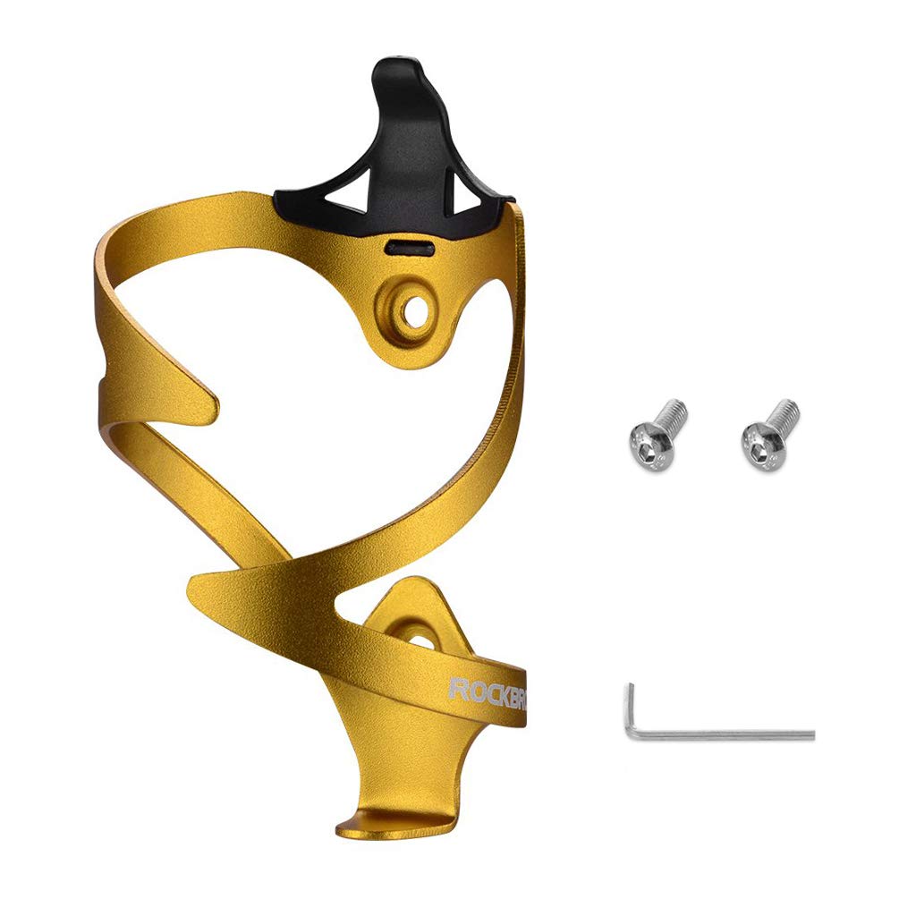 

ROCKBROS Велосипедная флягодержатель для шоссейного велосипеда, алюминиевый, легкий, совместимый с ПЭТ-бутылками и бутылками для инструментов, держатель, велосипеды, сплав, прочный, (Золото) золотой