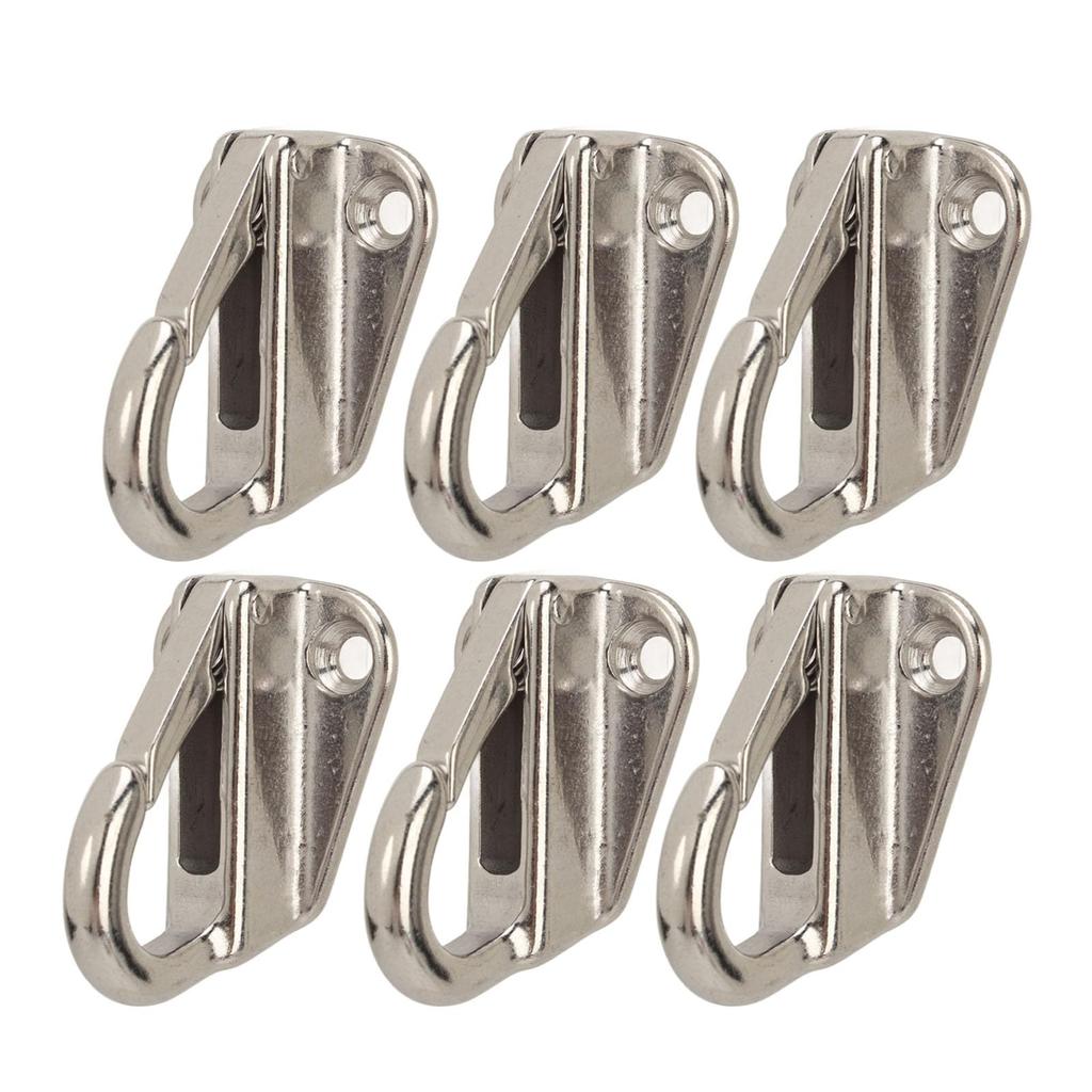 Boat Fender Hangers 6 Pcs Fender Hooks Stainless Steel Heavy Duty Spring Buckle Type Fender Hanger for Home Marine Engineering