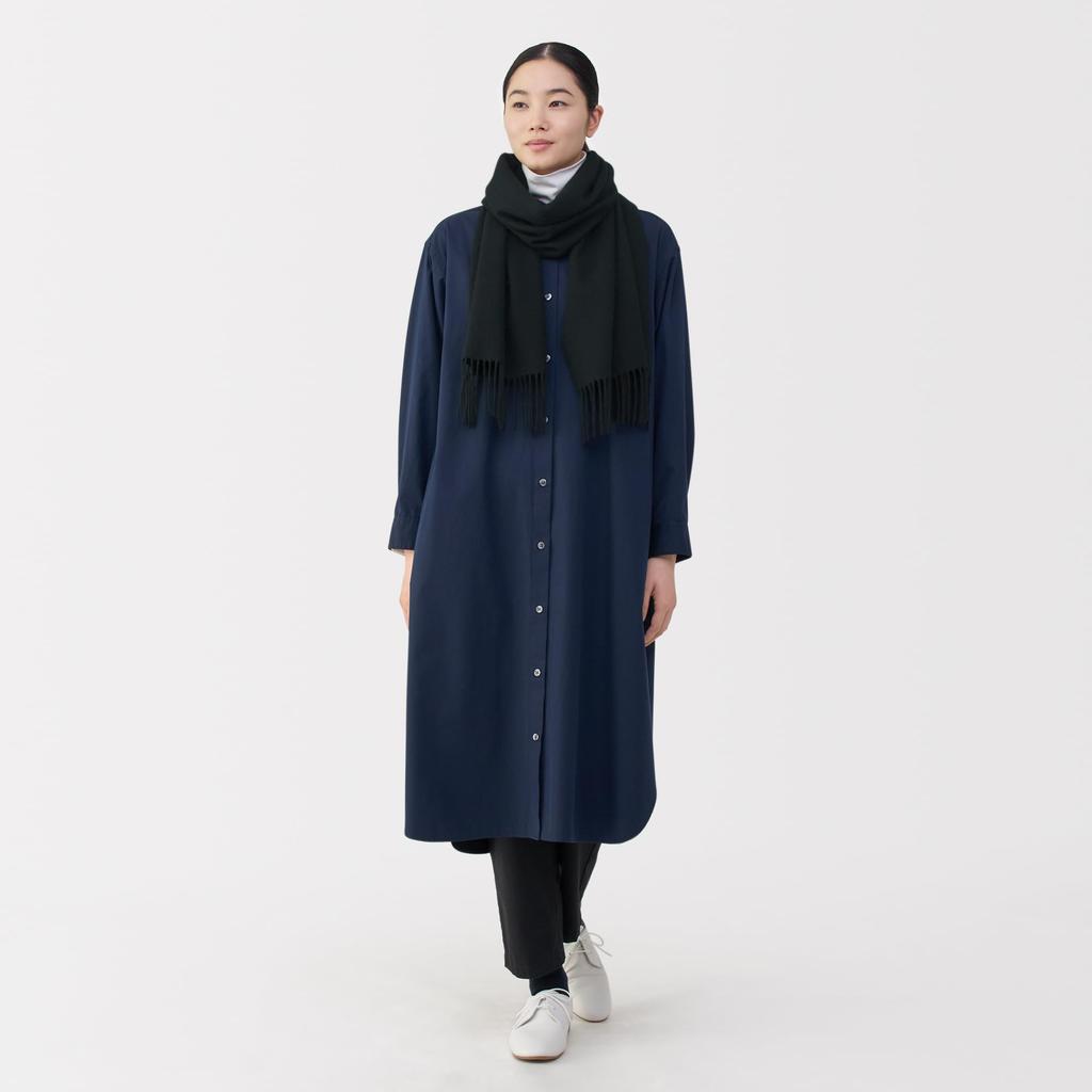 MUJI Fluffy Wool 35 X 180cm Scarf, Unisex, Adult, DD0IOA5A, Black,