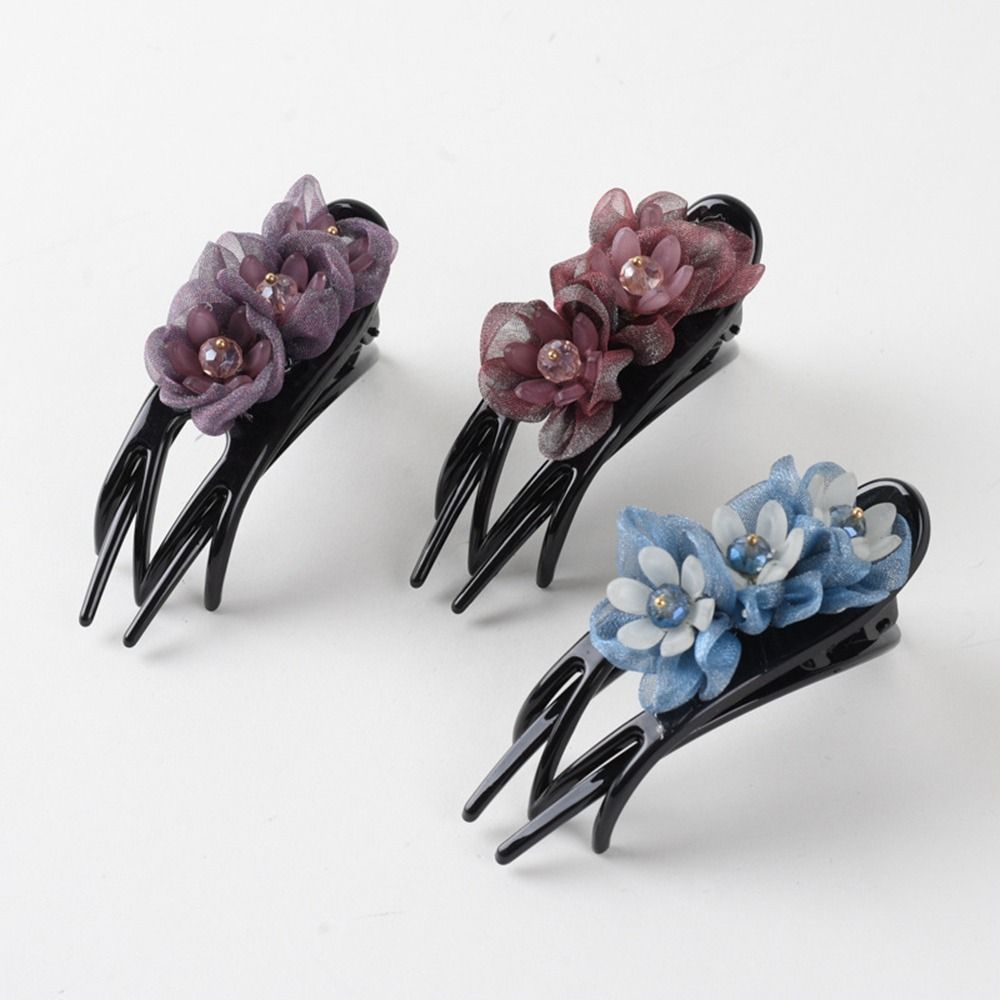 

Hair Claw Mesh Cloth Duckbill Clip Female Hair Accessories Korean Style Hairpin Flower Hair Clip A