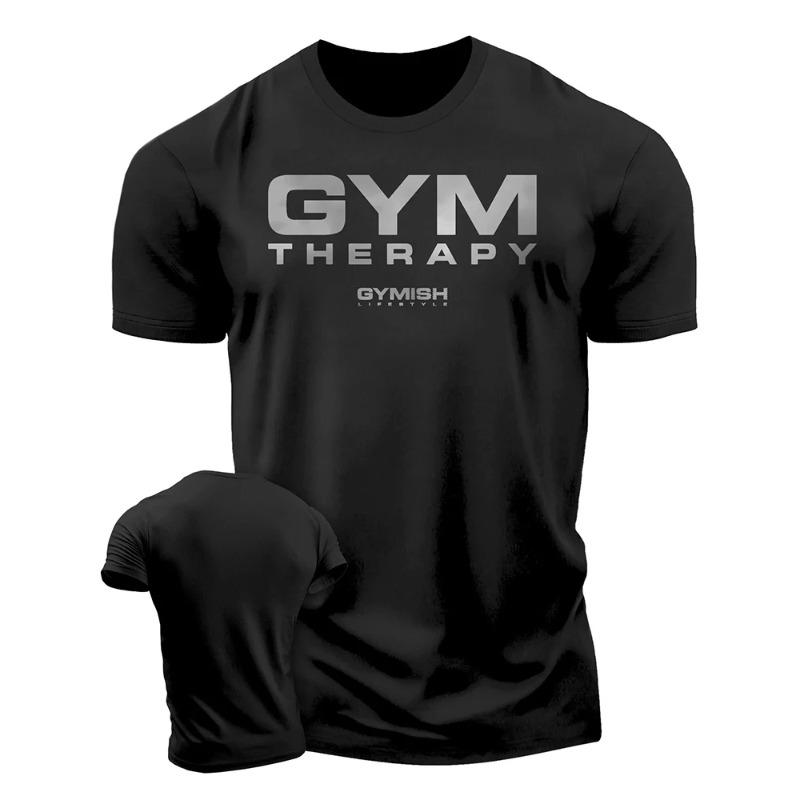 Round Neck 3D Minimally Printed Casual Fitness Sports Short Sleeved Men's T-shirts - Soft Medium Stretch Polyester Fabric Summer Relaxed Fit Clothing
