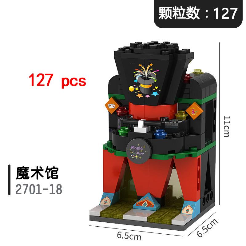 City Miniature Views Mini Street Coffee Shop Model Building Blocks Kits Bricks Kids Toys Girls Boys Flower Food Retail Store