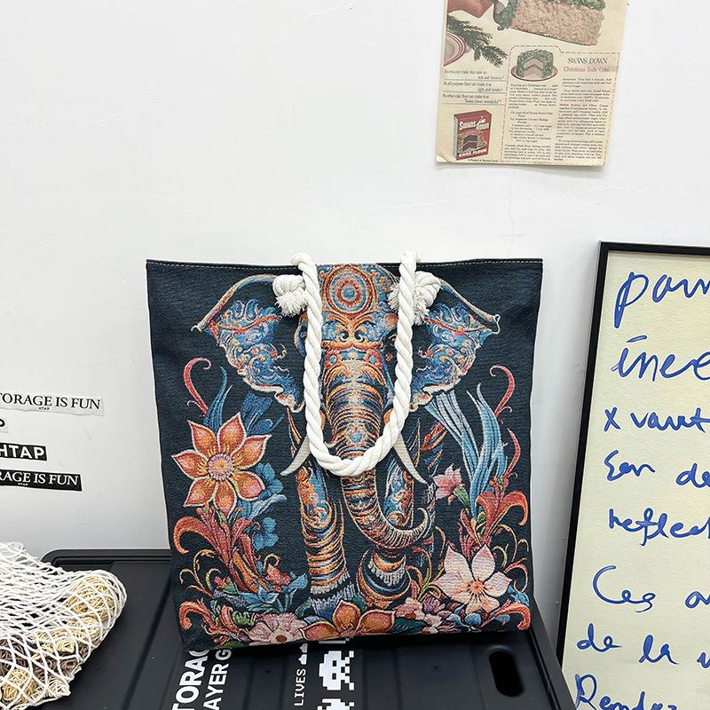 Fashionable Women's Crossbody Bag Double-sided Single-shoulder Bag Embroidered Tote Bag