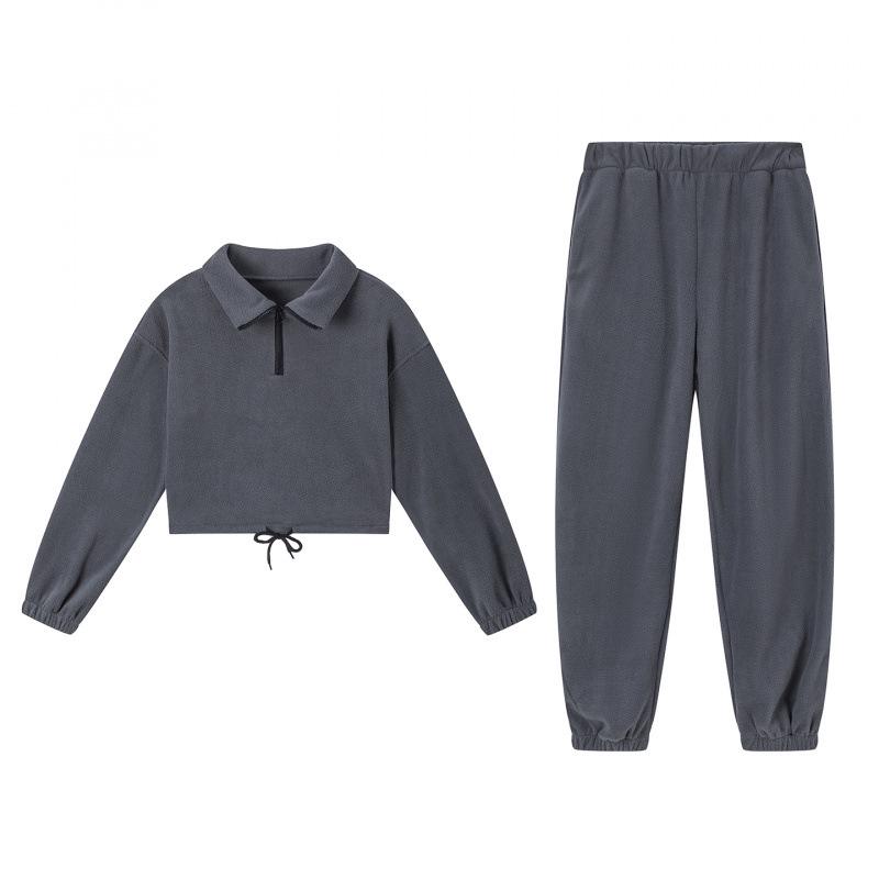 2025 Autumn/Winter Women's Fashion Loose Zipper Stand Collar Hoodie & Casual Two-Piece Set