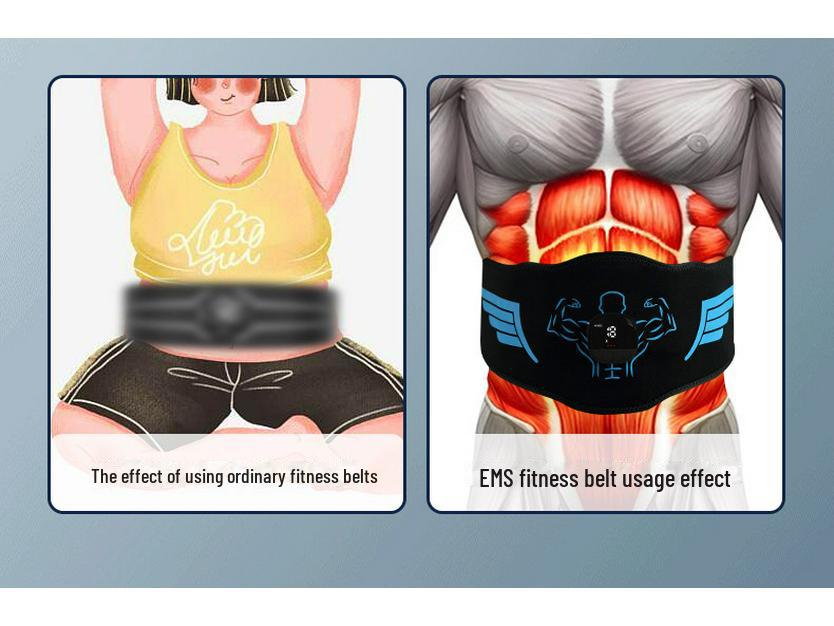 EMS Abdominal Muscle Metal Sheet Belt - Fitness & Fat Burning Exercise Device
