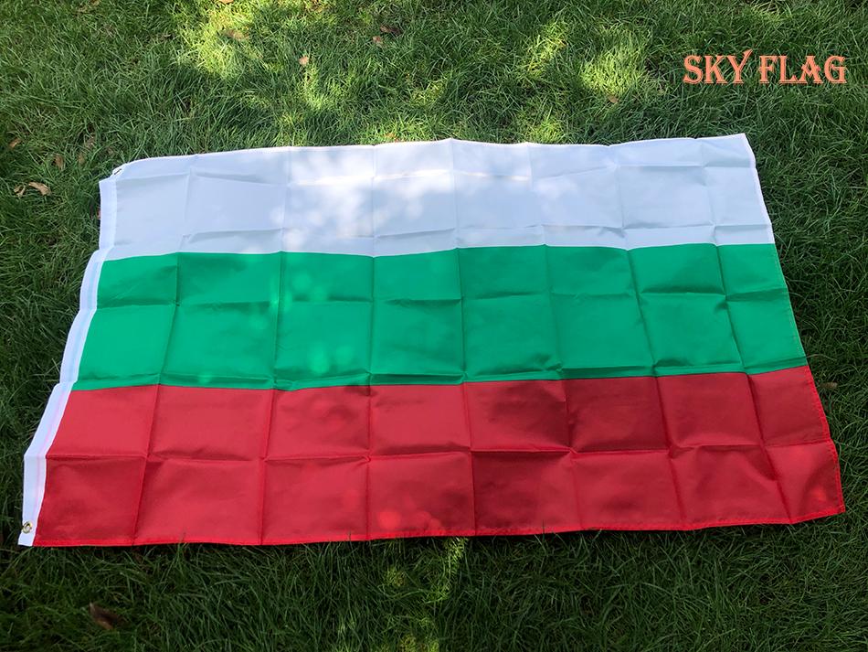 SKY FLAG Bandiere Nazionali Bulgare 90x150cm Poliestere Europa UE Bianco Verde Rosso bg bgr bandiera bulgaria