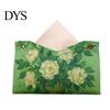 Modern Home Decor Leather Tissue Box Cover, Foldable Desktop Organizer, Oil Painting Style Napkin Holder Case, Storage Facial Paper Organizer