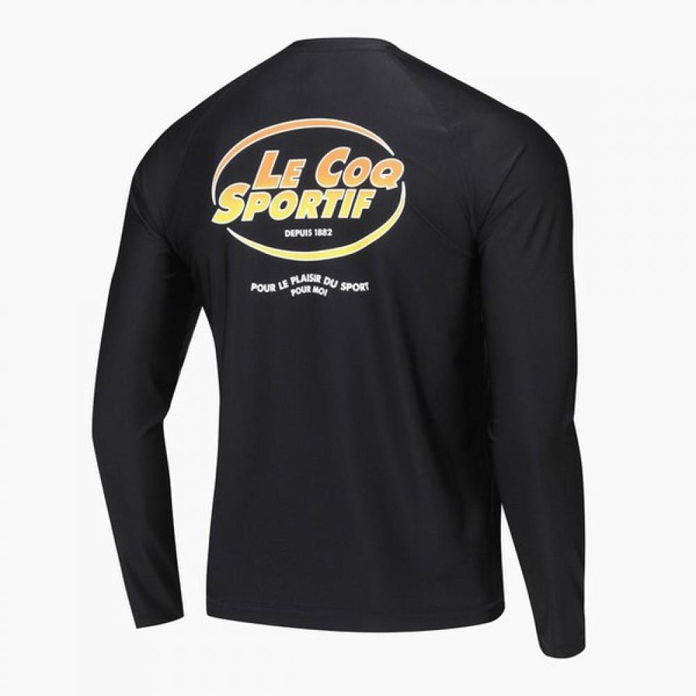 Le Coq Sportif [end Of Season saLe][60  Off] Long sLeeve Rash Guard Blk   Qp223s