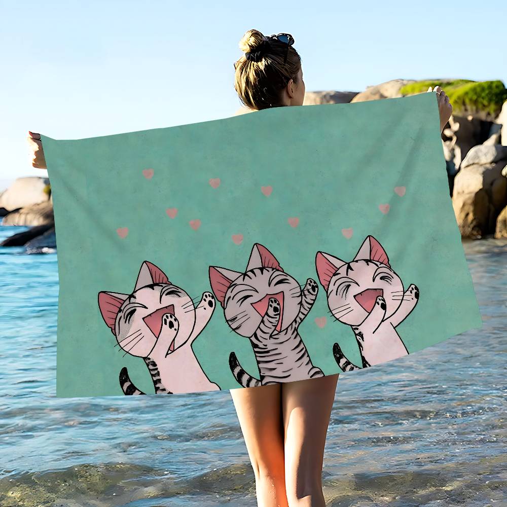 Cat Chis SweetS Home Microfiber Blanket Quick Drying Beach Towels Oversized Printing Super Absorbent Pool Towel Blanket