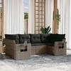 VidaXL Garden Lounge Set with Cushions 6 Pcs, Patio Sofas, Patio Furniture Set, Outdoor Furniture, Grey 3220579