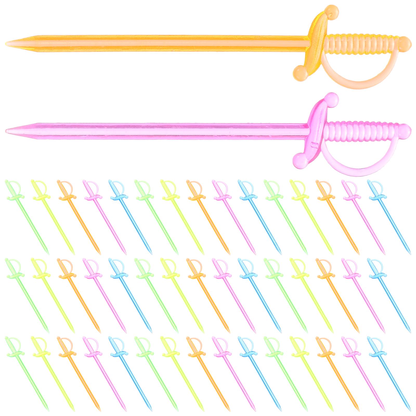 

200pcs Plastic Cocktail Sword Picks Party Fruit Picks Sword Shaped Appetizer Picks