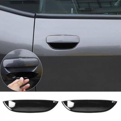 2pcs Exterior Door Bowl Cover Trim Decor Bezels for Dodge Challenger 2015+ Black